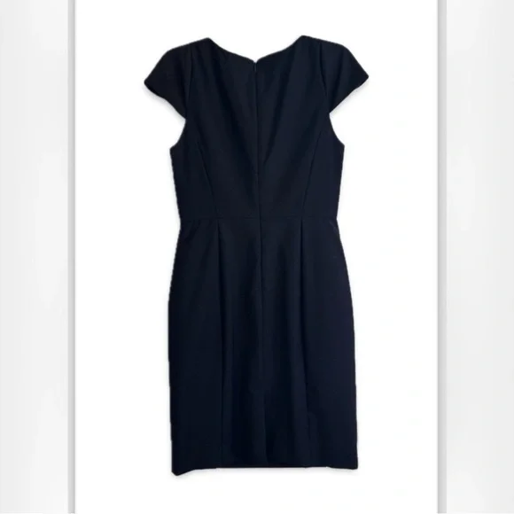 J.CREW | TULIP SLEEVE SUITING SHEATH DRESS IN NAVY SIZE 4 - Picture 2 of 9